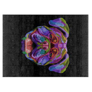 Cute Colourful Bulldog Cutting Board