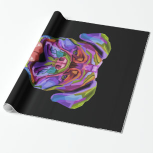 Cute Colourful Bulldog Wrapping Paper