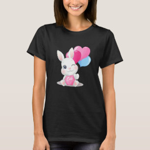 Cute Colourful Bunny Face Tie Dye Red Heart Flower T-Shirt
