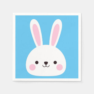 Cute Colourful Bunny White Rabbit Pastel Colour Wr Napkin
