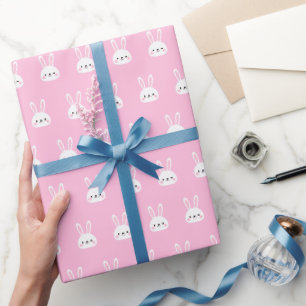 Cute Colourful Bunny White Rabbit Pastel Colour Wr Wrapping Paper