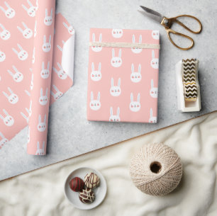 Cute Colourful Bunny White Rabbit Pastel Colour Wrapping Paper
