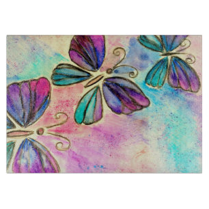 Cute Colourful Butterflies Cutting Board
