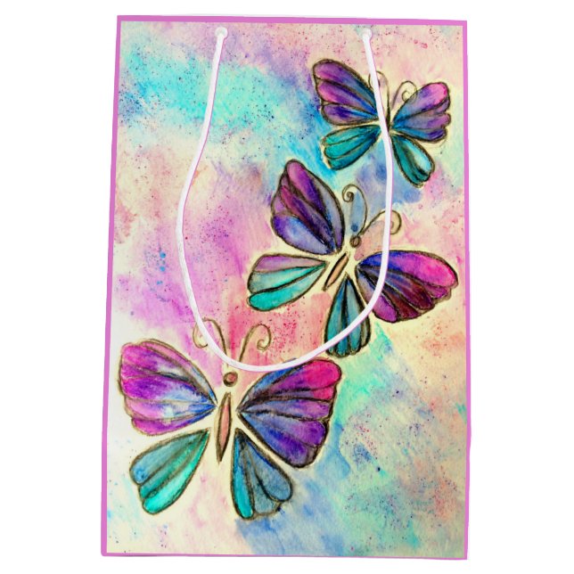 Cute Colourful Butterflies - Medium Gift Bag (Back)