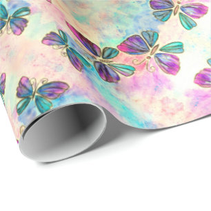 Cute Colourful Butterflies - Watercolor Wrapping Paper