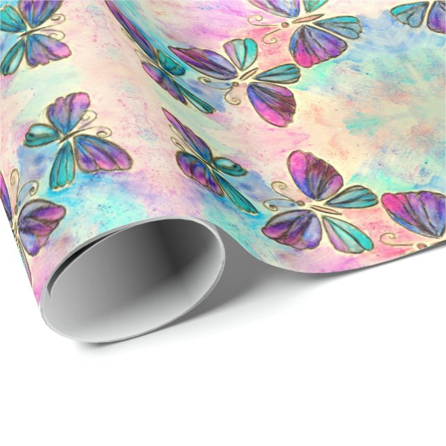 Cute Colourful Butterflies - Wrapping Paper (Roll Corner)