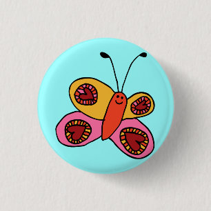 Cute Colourful Butterfly Cartoon 3 Cm Round Badge