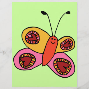 Cute Colourful Butterfly Cartoon Flyer