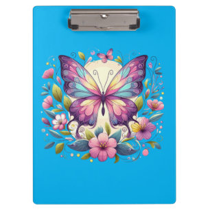 Cute, colourful butterfly  clipboard