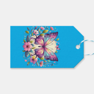 Cute, colourful butterfly gift tags