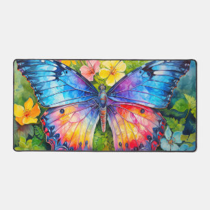 Cute Colourful Butterfly Illustration Desk Mat