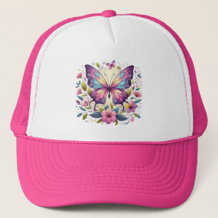 Cute, colourful butterfly trucker hat
