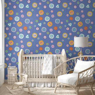 Cute Colourful Button Pattern Wallpaper