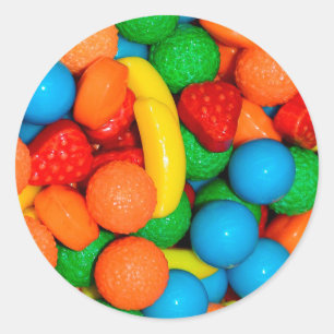 Cute Colourful Candy Pattern Classic Round Sticker