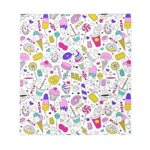 Cute Colourful Candy Sweet Pattern Notepad