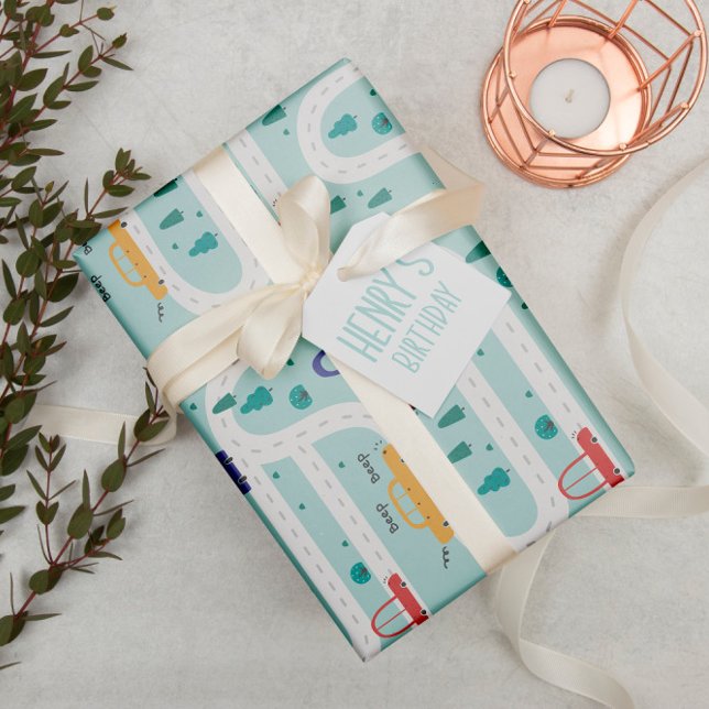 Cute Colourful Card Birthday Boy Wrapping Paper Sheet (Creator Uploaded)