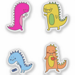 Cute Colourful Cartoon Dinosaurs