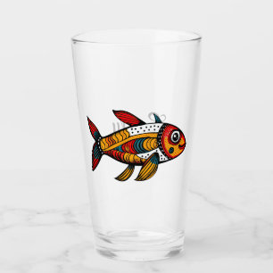 Cute colourful cartoon fish decoration glass