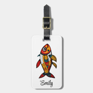 Cute colourful cartoon fish decoration  luggage tag