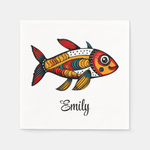 Cute colourful cartoon fish decoration  napkin