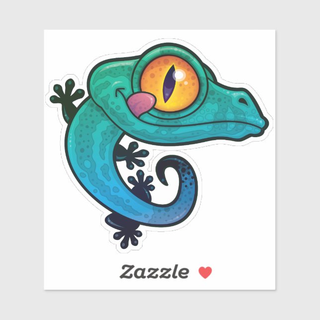 Cute Colourful Cartoon Gecko (Sheet)