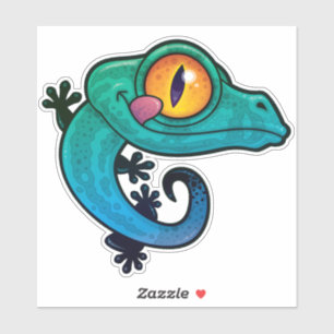 Cute Colourful Cartoon Gecko