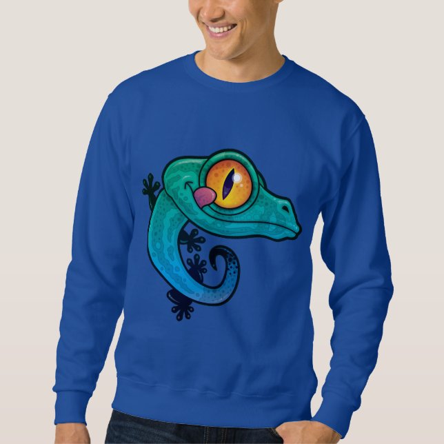 Cute Colourful Cartoon Gecko Sweatshirt (Front)