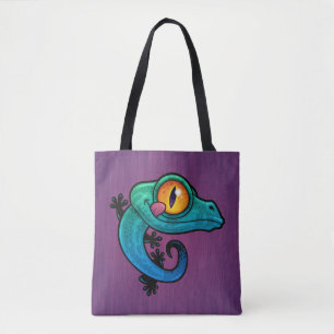 Cute Colourful Cartoon Gecko Tote Bag