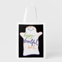 Cute Colourful Cartoon Ghost with Text