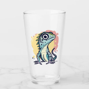 Cute colourful cartoon lizard decoration glass