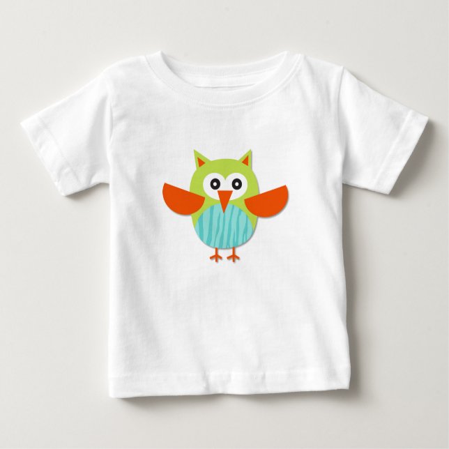 Cute colourful cartoon owl baby T-Shirt (Front)