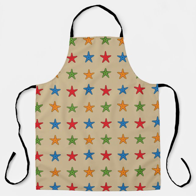 Cute Colourful Cartoon Starfish Set Apron (Front)