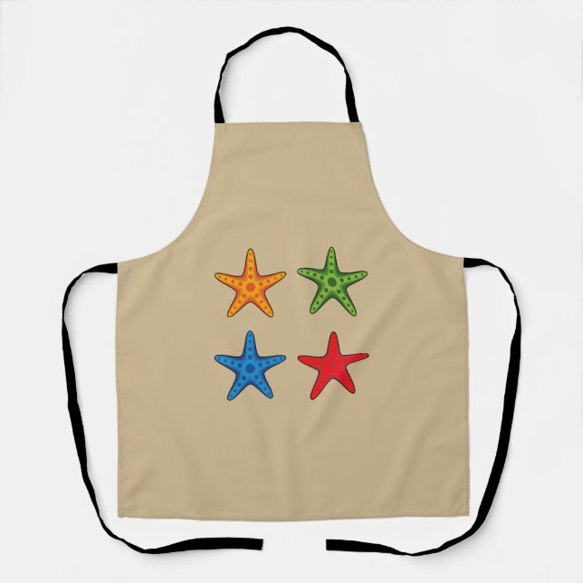 Cute Colourful Cartoon Starfish Set Apron (Front)