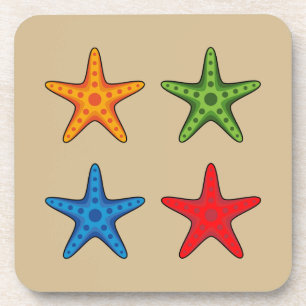 Cute Colourful Cartoon Starfish Set Coaster
