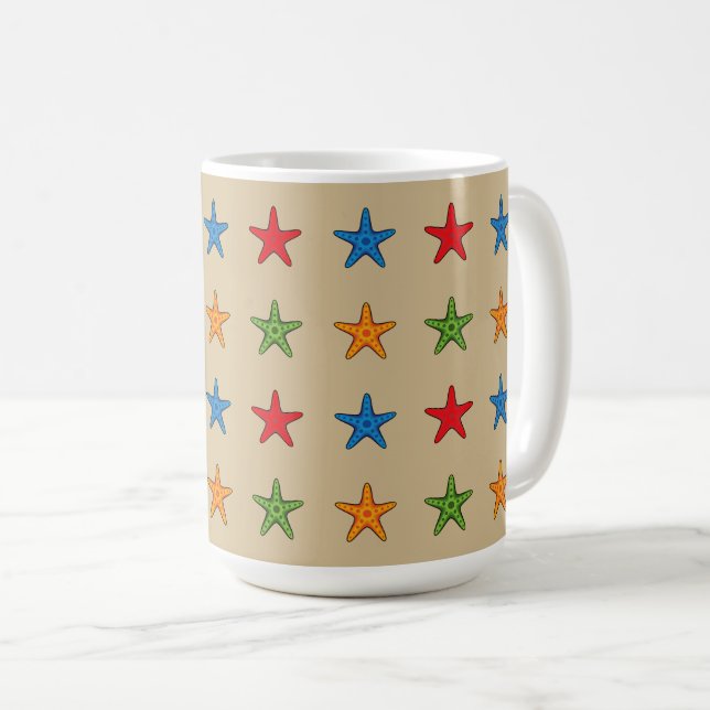Cute Colourful Cartoon Starfish Set Coffee Mug (Front Right)