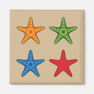 Cute Colourful Cartoon Starfish Set Magnet