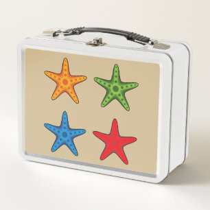 Cute Colourful Cartoon Starfish Set Metal Lunch Box