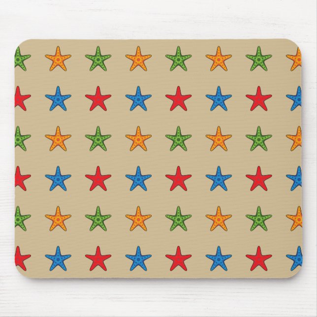 Cute Colourful Cartoon Starfish Set Mouse Pad (Front)