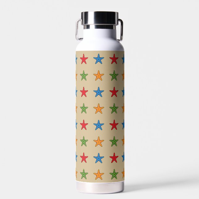Cute Colourful Cartoon Starfish Set Water Bottle (Front)