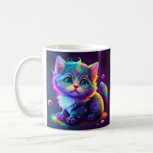 Cute Colourful Cat Digital Artwork-79827 Coffee Mug