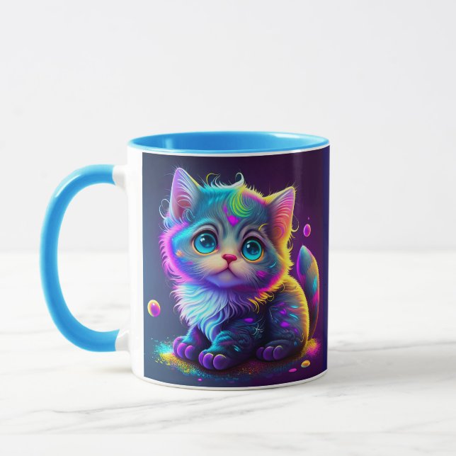 Cute Colourful Cat Digital Artwork-79827 Mug (Left)