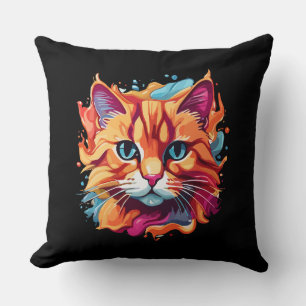 Cute Colourful Cat Face-87002 Cushion