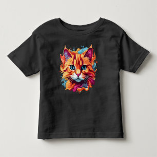 Cute Colourful Cat Face-87002 Toddler T-Shirt