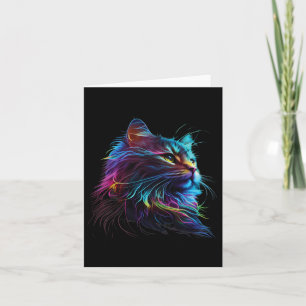 Cute Colourful Cat For Kitten Lovers Art Kitty Cat Card
