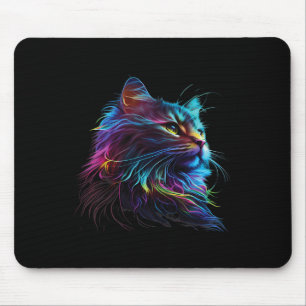 Cute Colourful Cat For Kitten Lovers Art Kitty Cat Mouse Pad
