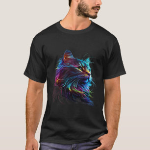 Cute Colourful Cat For Kitten Lovers Art Kitty Cat T-Shirt