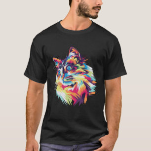 cute colourful cat for of kitty cats blue eyes T-Shirt
