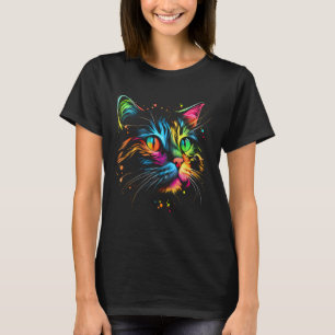 Cute Colourful Cat For Women's Girls Men Boys - Ca T-Shirt