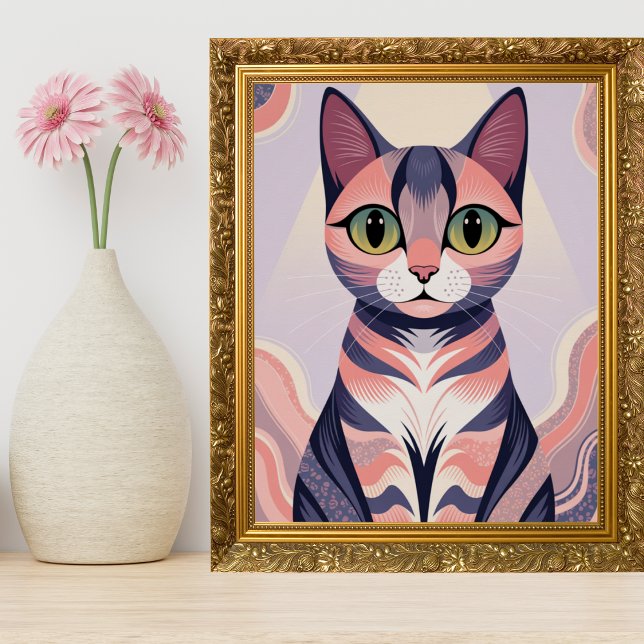 Cute Colourful Cat, Fun Chic, Pet Poster (Creator Uploaded)