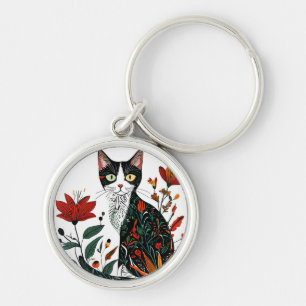 Cute colourful cat key ring